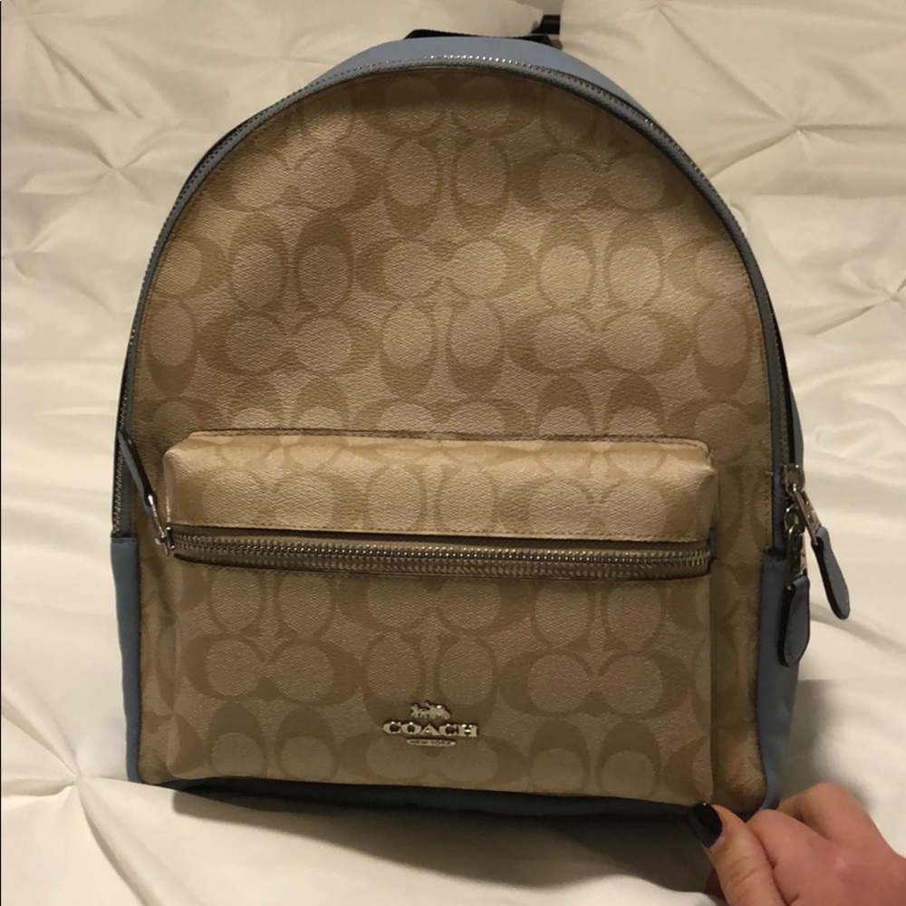 Coach baby blue backpack